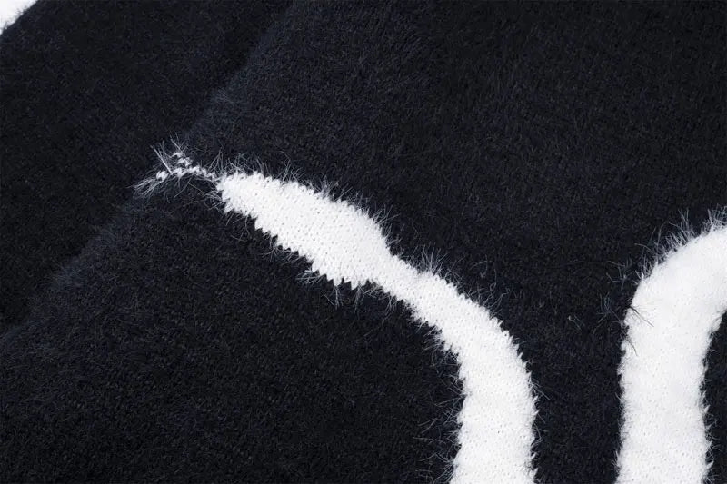 Y2K Knitted Fluffy Snake Sweater