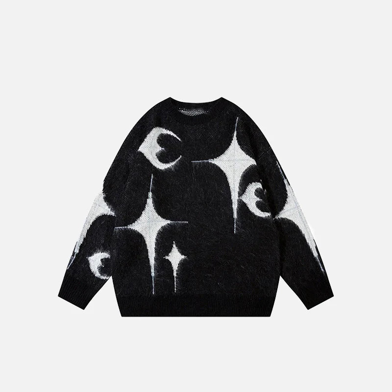 Star Moon Graphic Knitted Sweater